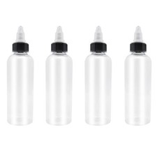 4 Pcs Dispensing Bottles 5oz Plastic Boston Squeeze Bottles with Twist Top Cap
