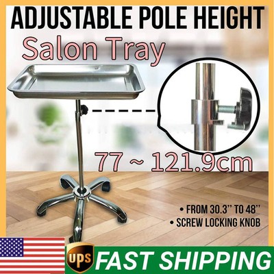 Salon Tray Cart Barber Trolley, Movable Wig Holder Hair Extension Rolling 5Wheel