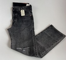 Levi's Men 501 Original Straight Leg Button Fly Distressed Jeans Black NWT