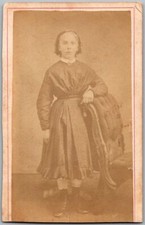 ANTIQUE CDV CIRCA 1860S YOUNG GIRL IN DRESS UNMARKED