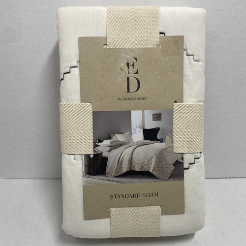 ED ELLEN Degeneres Zig Zag Standard Pillow Sham in Beige
