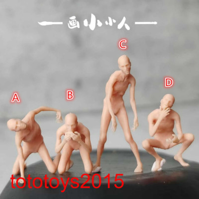 1/64 1/87 1/43 Smart bald zombie Scene Minatures Figures Doll For Cars Model Toy