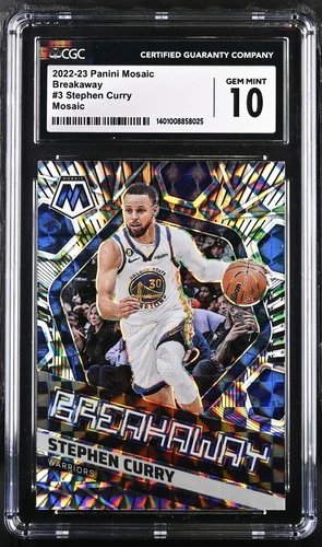 2022-23 Panini Mosaic Breakaway#3 Stephen Curry Mosaic PRIZIM CGC 10 GEM💎MINT