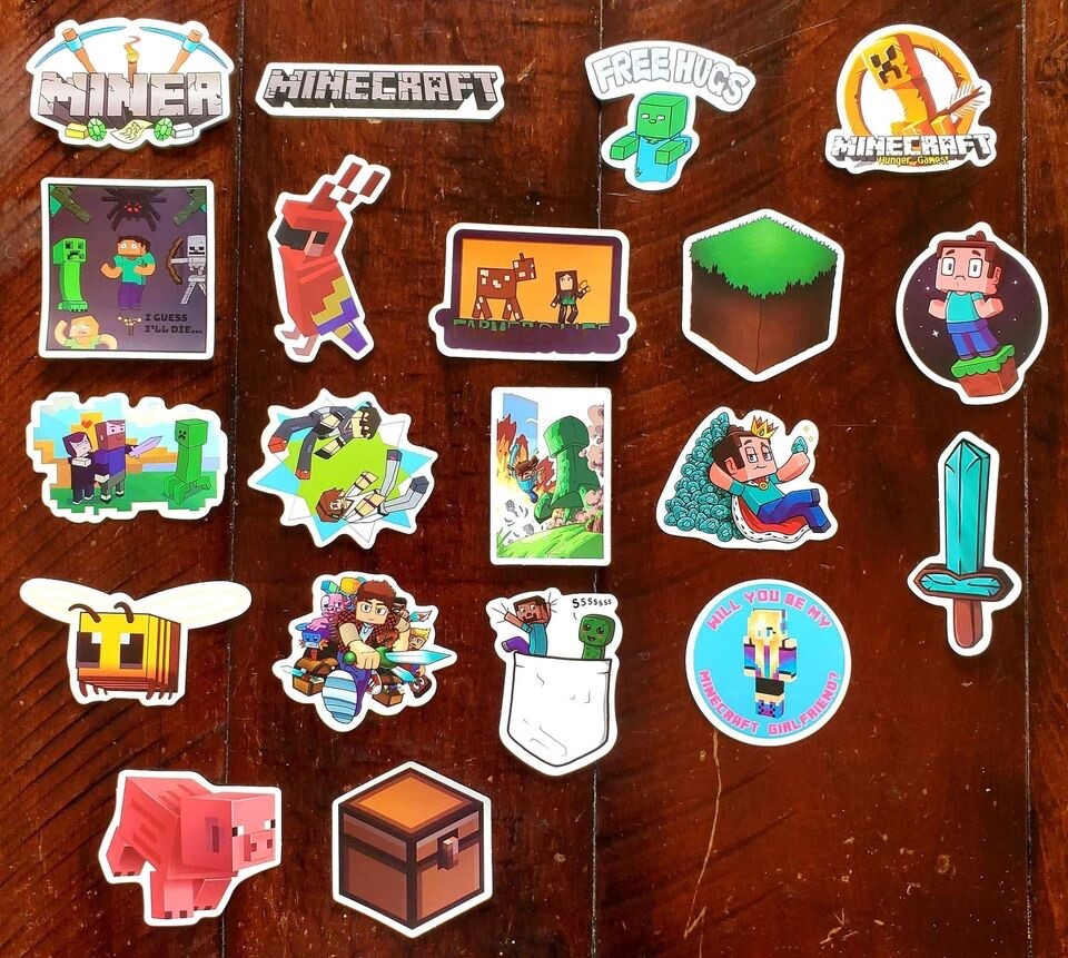 50 Pack of Minecraft Video Game Stickers No Duplicates Waterproof eBay