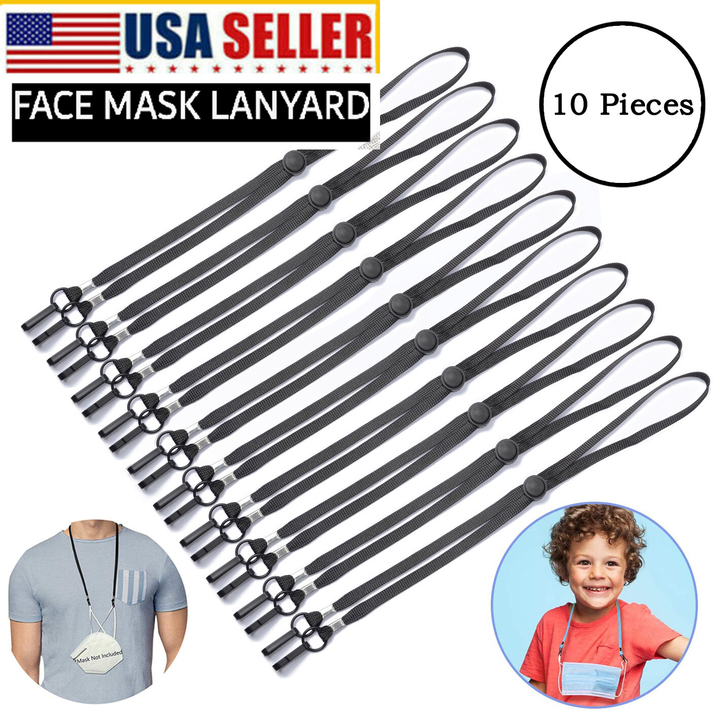 10 Pieces Adjustable Mask Lanyard Face Mask Extender Mask AntiLost
