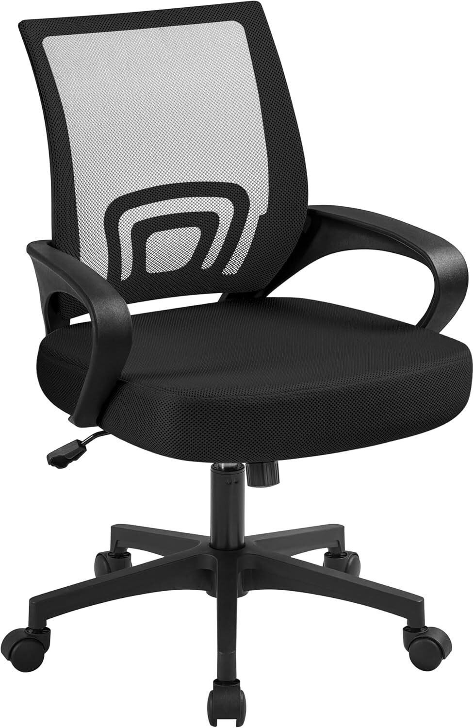Ergonomic Mid Back Office Chair with Adjustable Height in Black-image