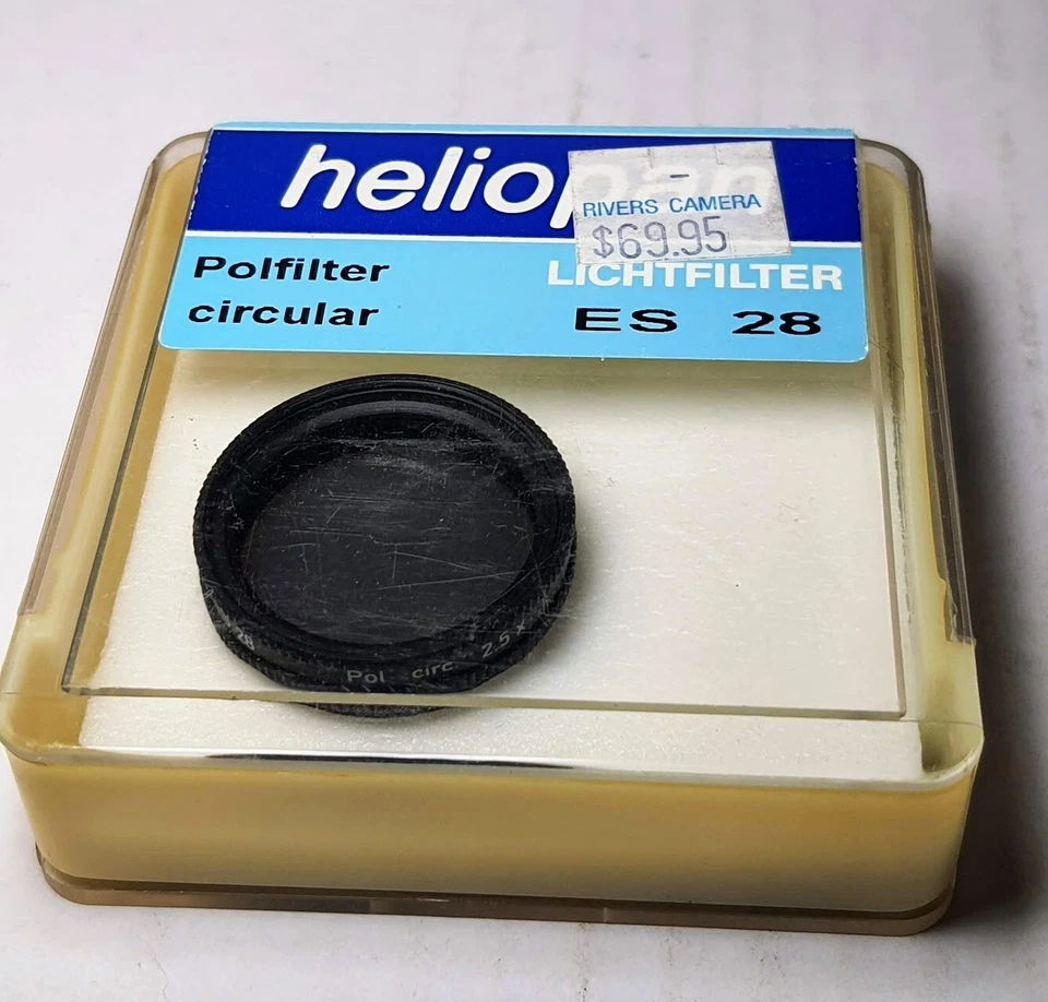Heliopan 28mm Circular Polarizer Polarizing CPL Glass Lens Filter E28 Germany Po - Image 2 of 3