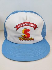 Vtg USA MADE Schechinger Soybeans Farm Trucker Hat Snapback Cap Vintage