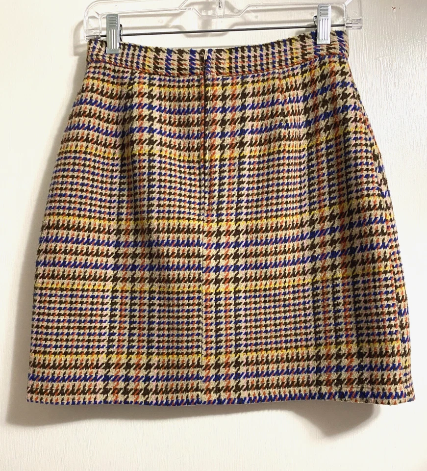Modcloth Anthropologie Plaid Pencil Skirt SMALL Multicolor Pockets - Image 2 of 4
