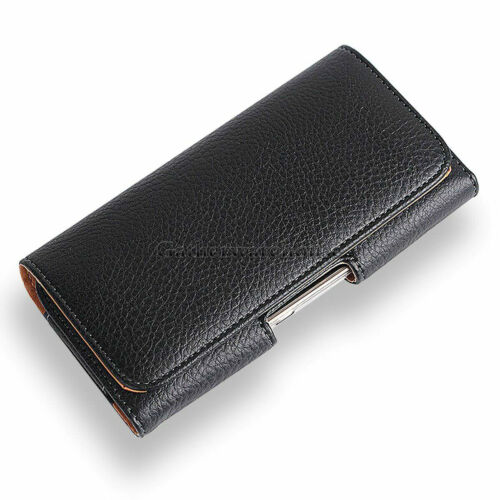 Horizontal Business Men's Leather Cell Phone Pouch Case Cover Belt Loop Holder - Picture 3 of 15