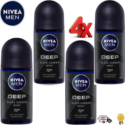 Nivea Men Deep Black Carbon 72hr Roll-On Deodorant x 50ml