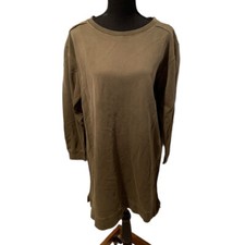 Stitchdrop Wide Neck Sweater Dress Moss Large NWT