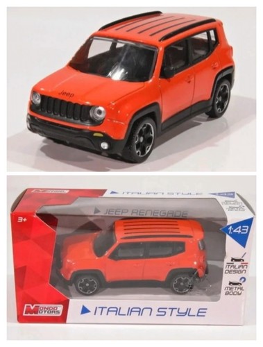 JEEP RENEGADE 1/43 MOTORAMA MONDO MOTORS ORANGE SPEED POWER CARARAMA METAL NEW - Foto 12 di 12