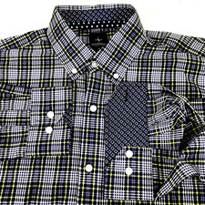 Tailorbyrd Collection Men Shirt Sz L Long Sleeve Contrast Trim Button Down Plaid
