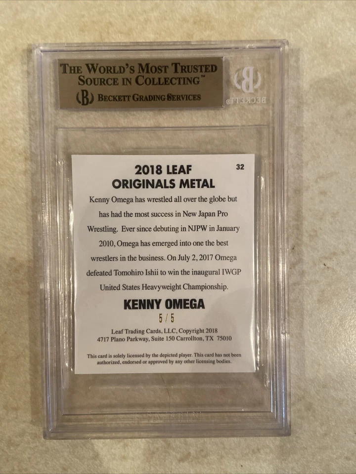 2018 Leaf Originals Metal Kenny Omega Green #32. 5/5 - Image 2 of 2