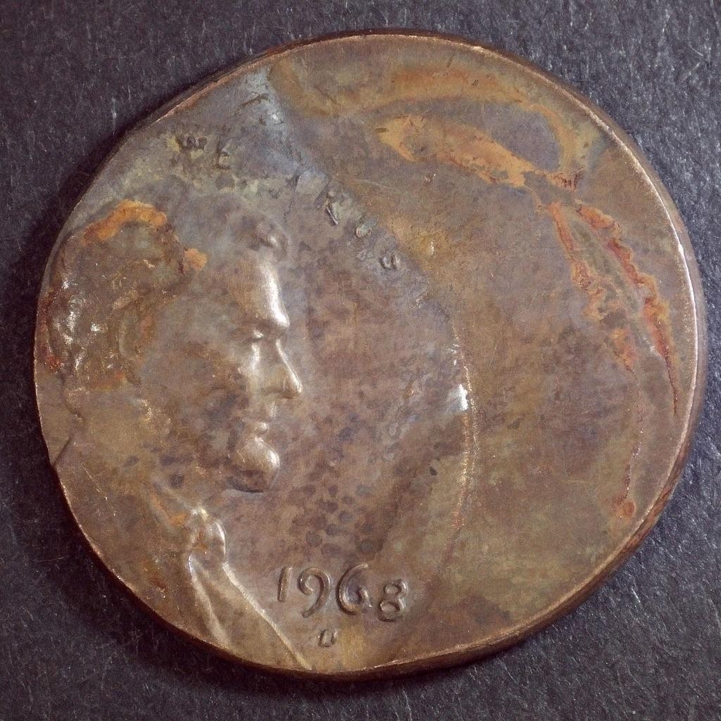 (( ERROR )) 1968-D Off Center Lincoln Memorial Penny ( DATED ) * COINS * 0519-04