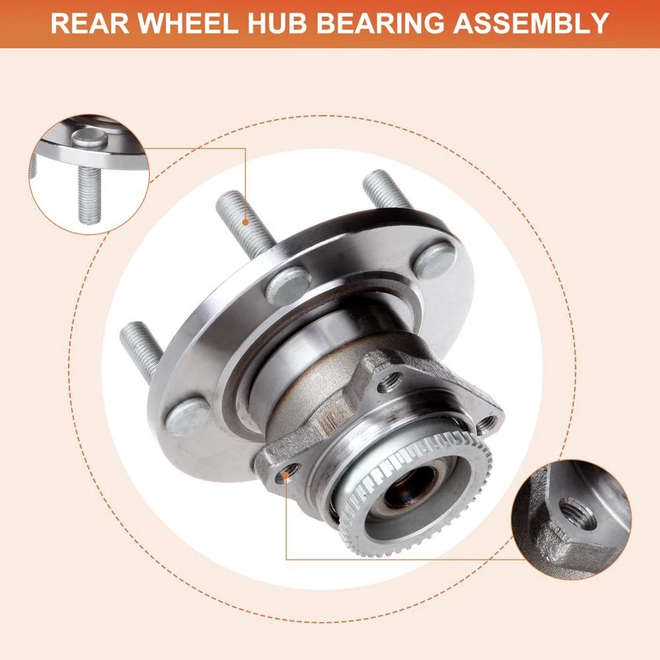 2×Rear Wheel Hub Bearing For 2005-2012 Mitsubishi Galant Eclipse with ABS FWD Foto 3 de 4