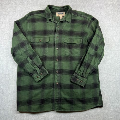 Stormy Kromer Flanellhemd Herren XXL grün schwarz kariert Knopfleiste Made in USA