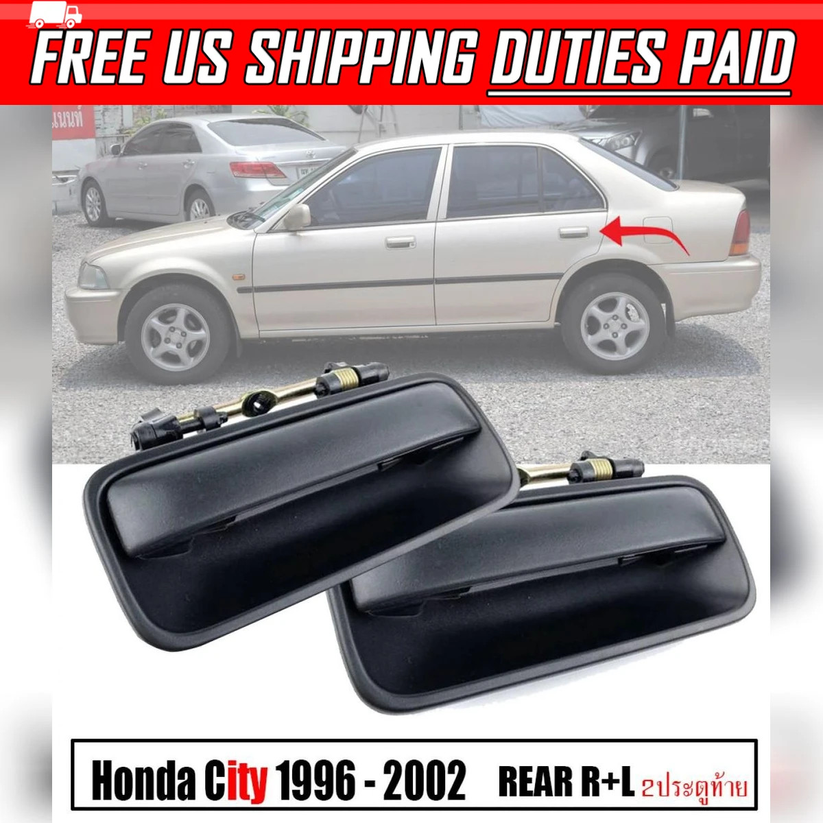For Honda City Type Z 1996-2002 Sedan Door Handle Outer Rear LH RH