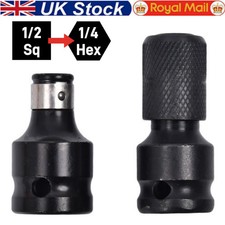 2 Piece Impact Wrench Adapter 1 / 2-1 / 4 Socket To Bit Holder With Hexagonal