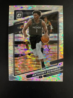 Anthony Edwards 2021-22 Panini Optic Pulsar Silver Holo Target #83 Print Error