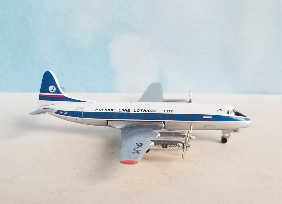 Avion Miniature Herpa Wings 1/500 - Vickers Viscount SP-LVC LOT Polish Airlines