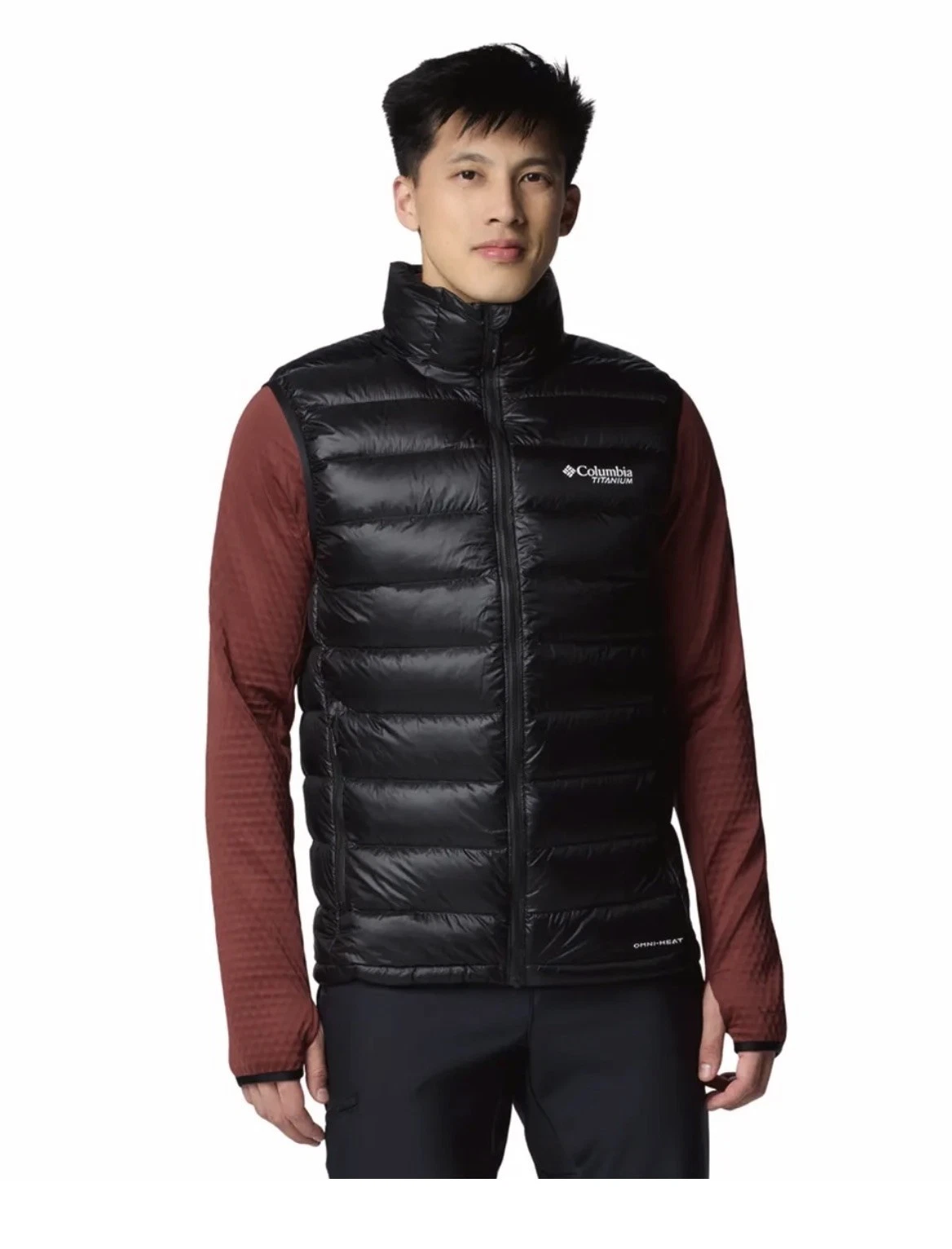 Columbia Titanium Men's Arctic Crest Down Vest Black Size medium NWT reg $230