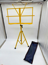 Yellow Music Stand Adjustable Book Foldable Portable Sheet Holder w/ Travel Bag