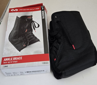 McDavid Lightweight Ankle Brace Lace Up Maximum Support 3 Large M 11-13 W 12-14