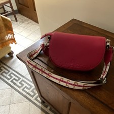 Pepe Jeans borsa a tracolla donna rosa in pelle logo chiusura a scatto argento