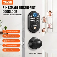 New Fingerprint Door Lock, with Fingerprint/Keypad Code/Key, One-Time and Anti-