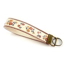 Embroidered Fabric Wristlet Keychain for Women, Cute Wrist Key Chain A-floral