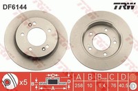 2X Bremsscheibe TRW DF6144 FüR KIA Venga Hyundai YN JC Ix20 Crdi LPG Hatchback