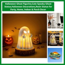 Halloween Ghost Figurine,Cute Spooky Ghost Statue,Halloween Decorations,Resin...