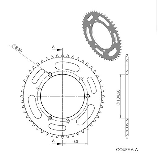 Pignon mecaboite 13 dents adaptabel Senda et MRT en acier renforcé pas 420