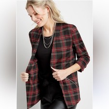 Maurices open front Plaid Blazer Size small