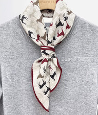 70 cashmere 30 silk red horse double side printed square Wrap shawl 63X63cm