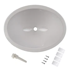RV Bathroom Sink 13 x 10 White Oval Plastic Single Bowl Camper Trailer Wash Room
