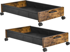 under Bed Storage with Wheels, Wooden under Bed Drawers on Wheels, Rolling under