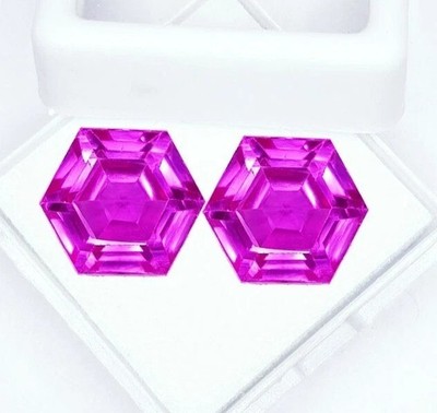 VVS Pink Sapphire Pair Hexagon Cut 19-21 Ct EGL Certified Natural Loose Gemstone