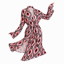 1980’s 40 yr old GEOMETRIC design ONE ONLY Y2K hot topic flowing coat neon pink
