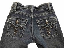 Wrangler Rock  Jeans Women's 10 Slim Medium Wash Bling Cross Pockets READ