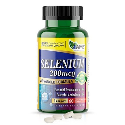 America Medic & Science Selenium 200 mcg (1 Pack of 60 60 Count (Pack 1)