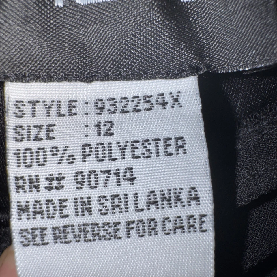 NUEVO CON ETIQUETAS MSK Falda inferior con volantes negra cintura elástica tirar en talla 12 con flor Foto 4 de 4