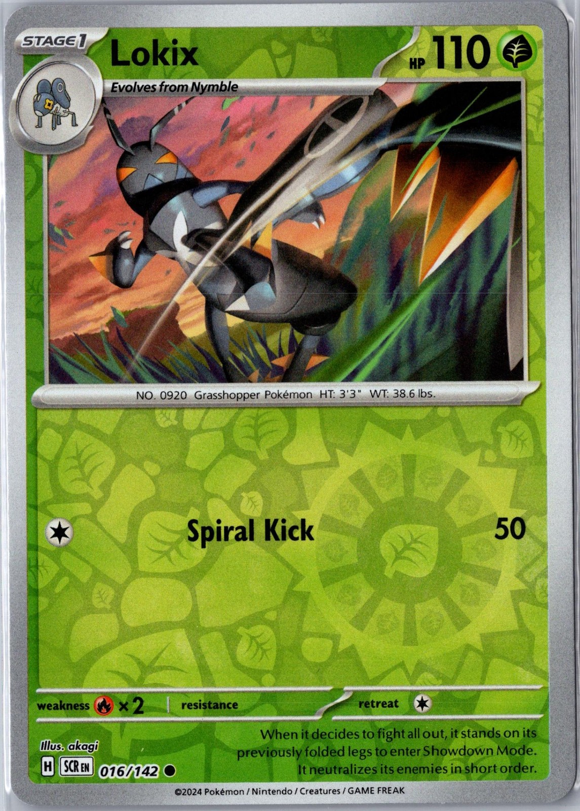 Lokix 16/142 Common Stellar Crown Pokemon Reverse Holo NM/M