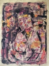 Mid Century Painting Modernist Abstract Expressionism Cubist WERNER DREWES 1950