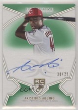 2020 Topps Definitive Collection Rookie Green 20/25 Aristides Aquino Auto 0a4s