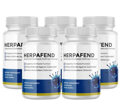 (5 Pack) Herpafend Advanced Outbreak Defense Formula - 60 Capsules USA