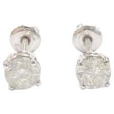 0.96 ct Round Diamond Stud Earrings in 14K Wh...