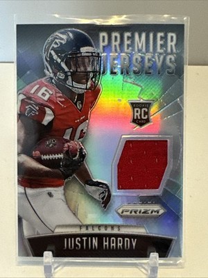 2015 Panini Prizm Premier Jerseys Justin Hardy Silver Prizm RC #PPJ-JH Falcons